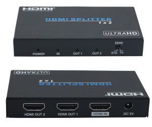 מפצל HDMI 2.0 מוגבר ל-2 מסכים בו זמנית,