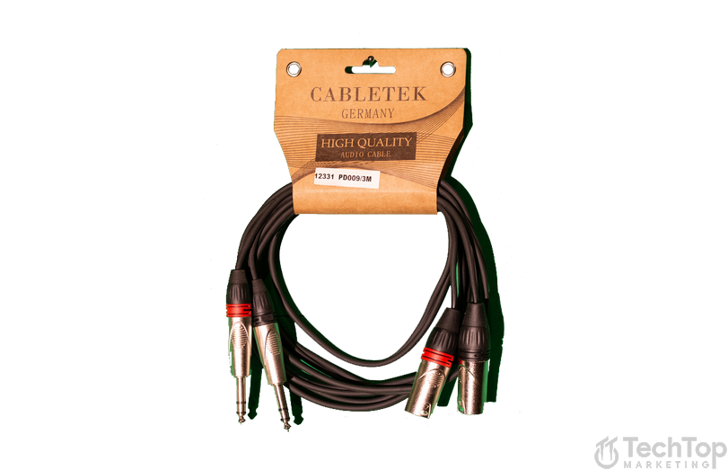 זוג כבלים 2*XLR ל 2*PL באורך 3 מטר דגם PD010/3M מבית CABLETEK