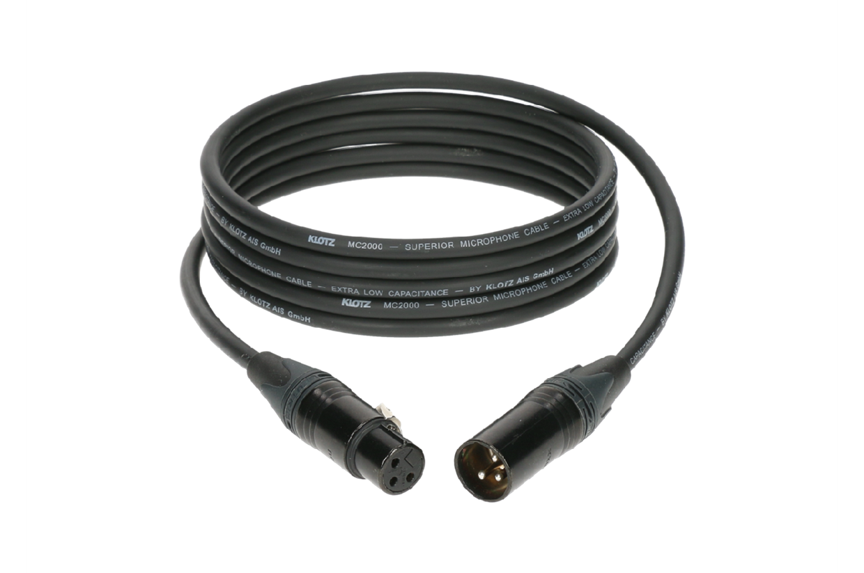 כבל מיקרופון 1 מטר, XLR-XLR NEUTRIK