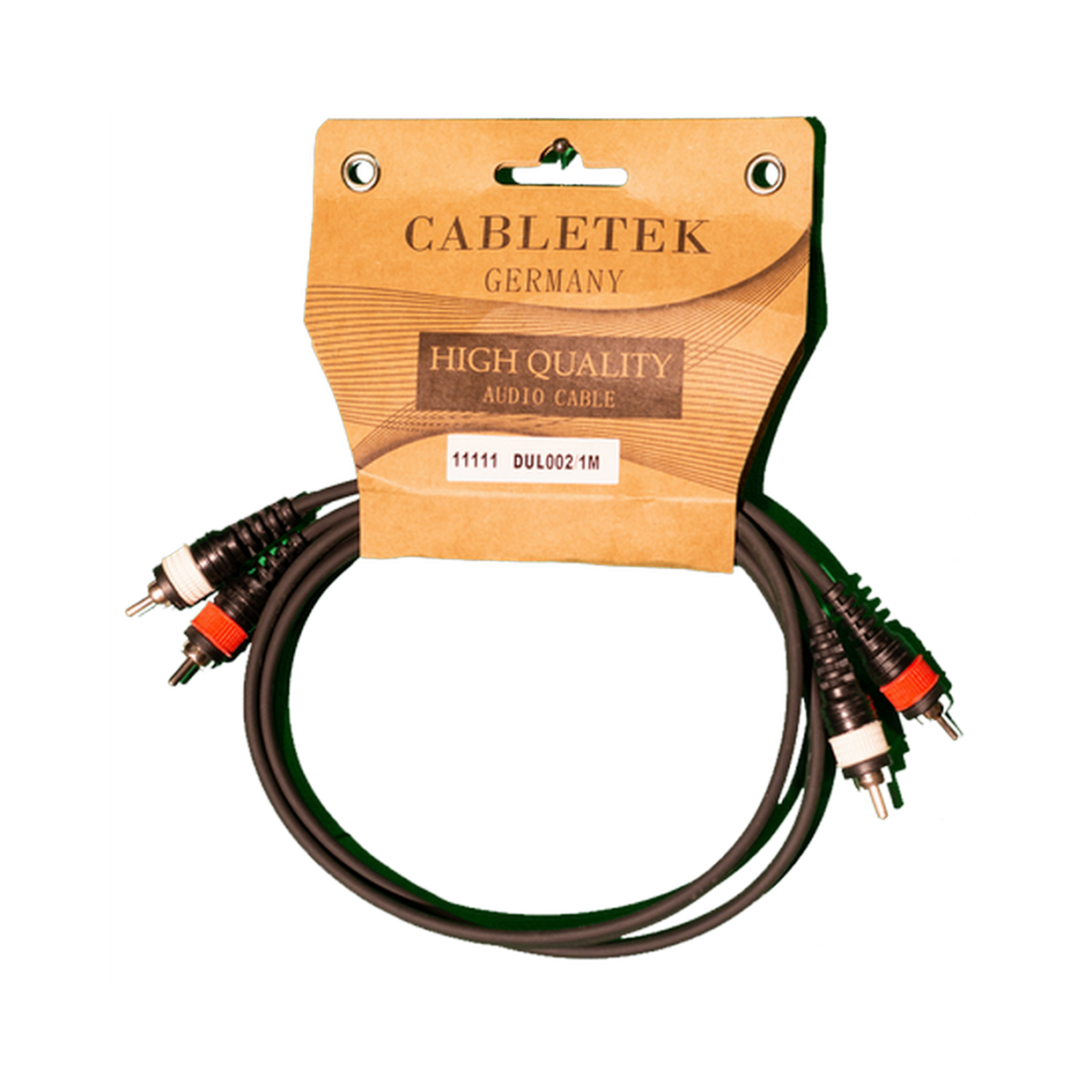 כבל סאונד זוג כבל 2 RCA ל RCA 2 באורך 1 מטר דגם DUL002/1M מבית CABELTEK