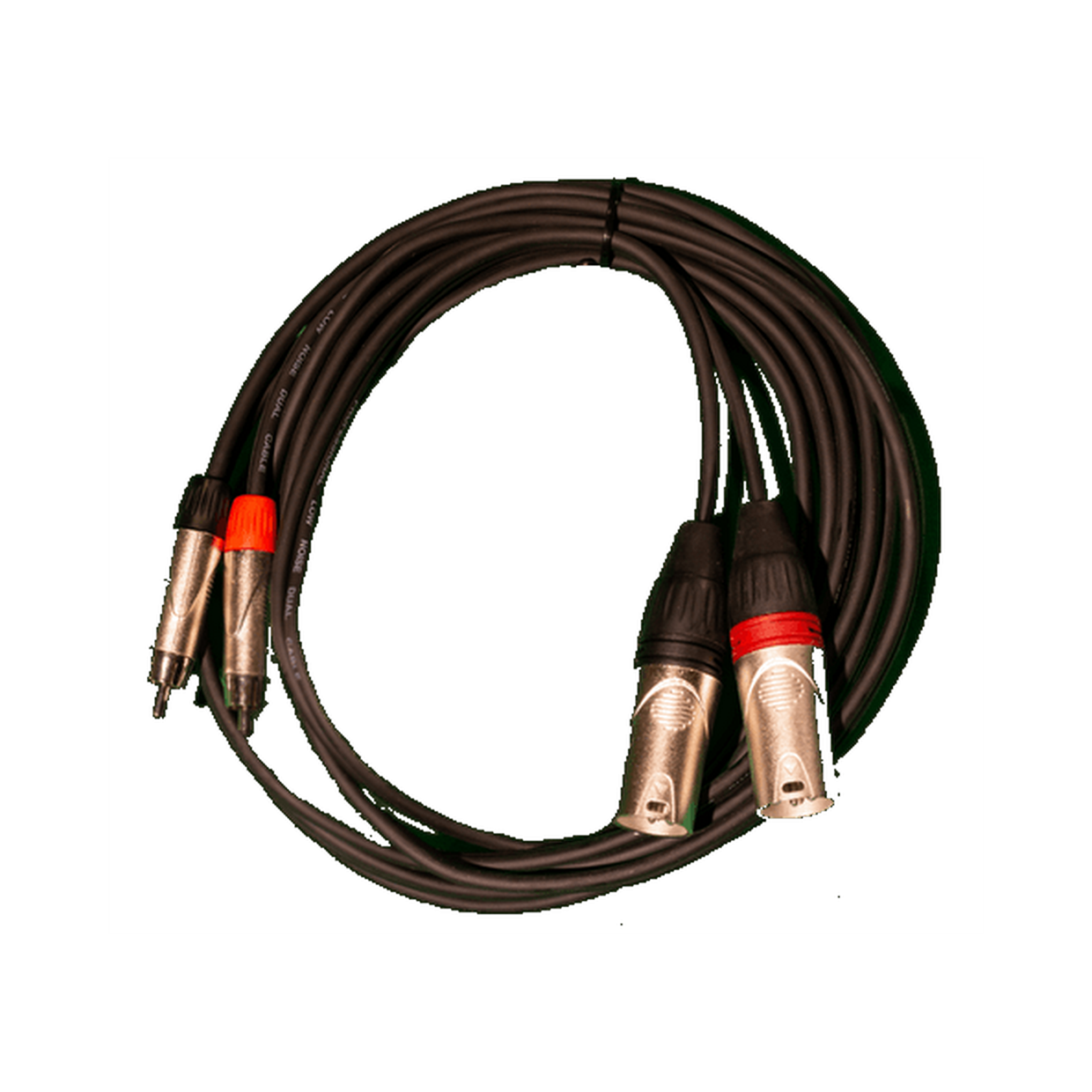 זוג כבלים 2*XLR ל 2*RCA באורך 3 מטר דגם PD010/3M