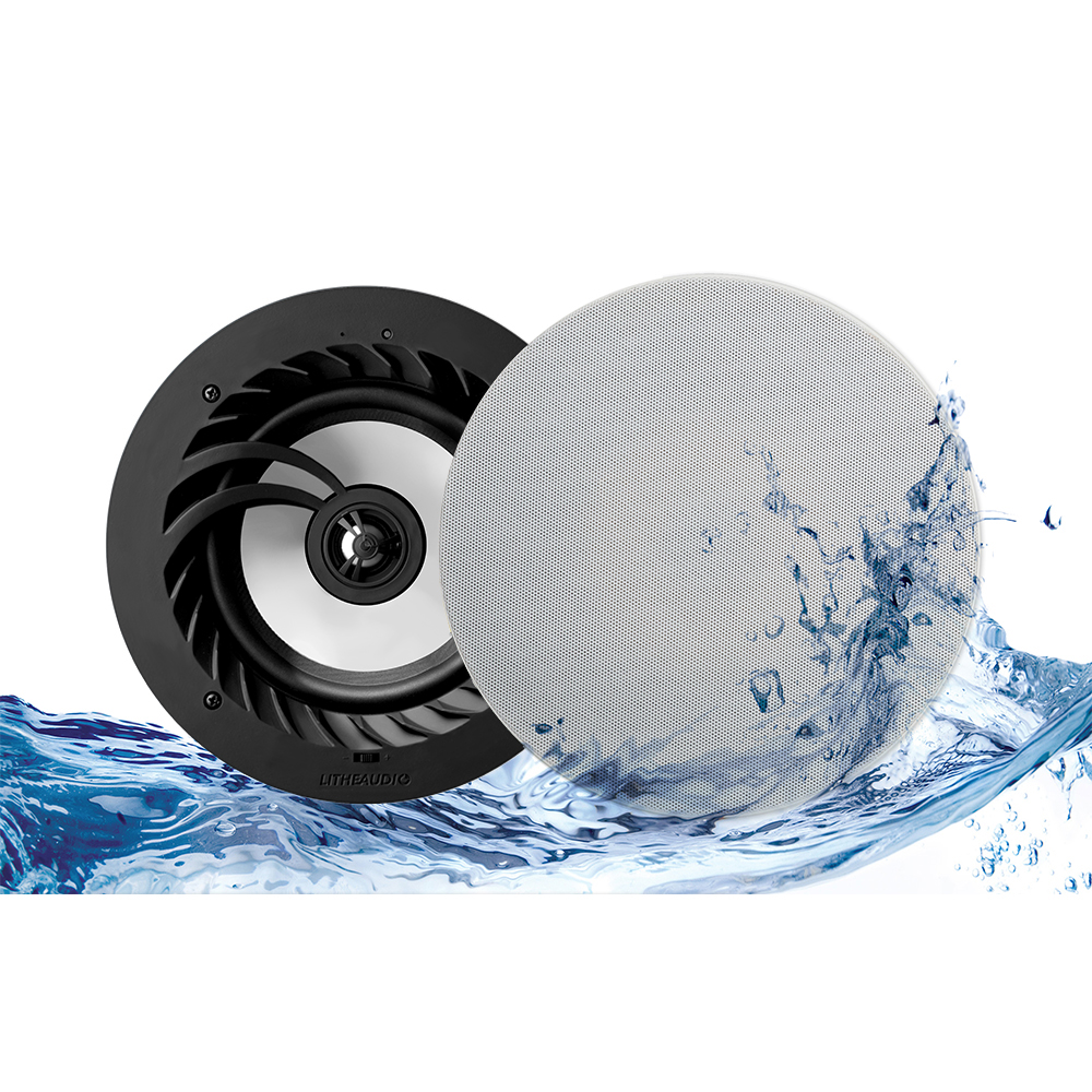 זוג רמקול שקוע Lithe Audio 6.5" BT IP44 - רמקול מוגבר ורמקול פסיבי