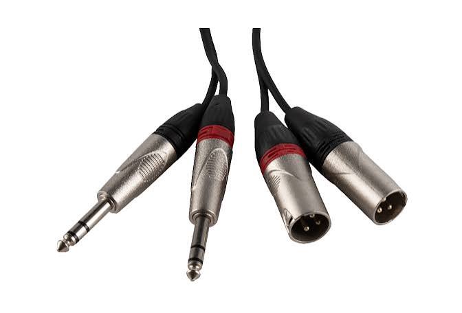 כבל זוג צמוד 2xXLR (male) - 2xPL באורך 1.5 מ`